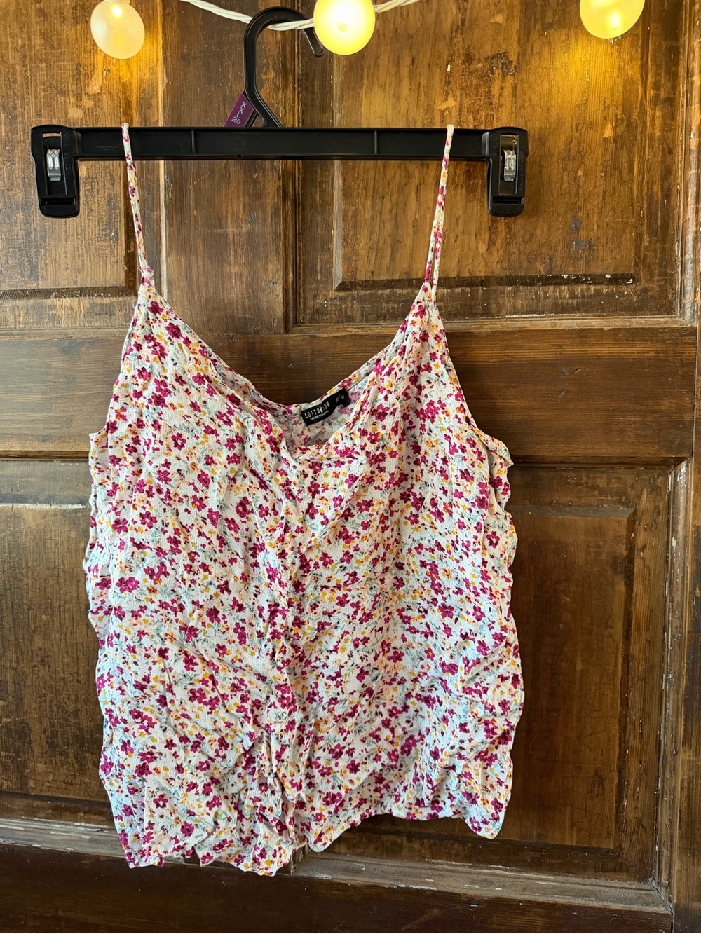 Cotton On Floral Spaghetti-Strap Cami in Pink, Red & White